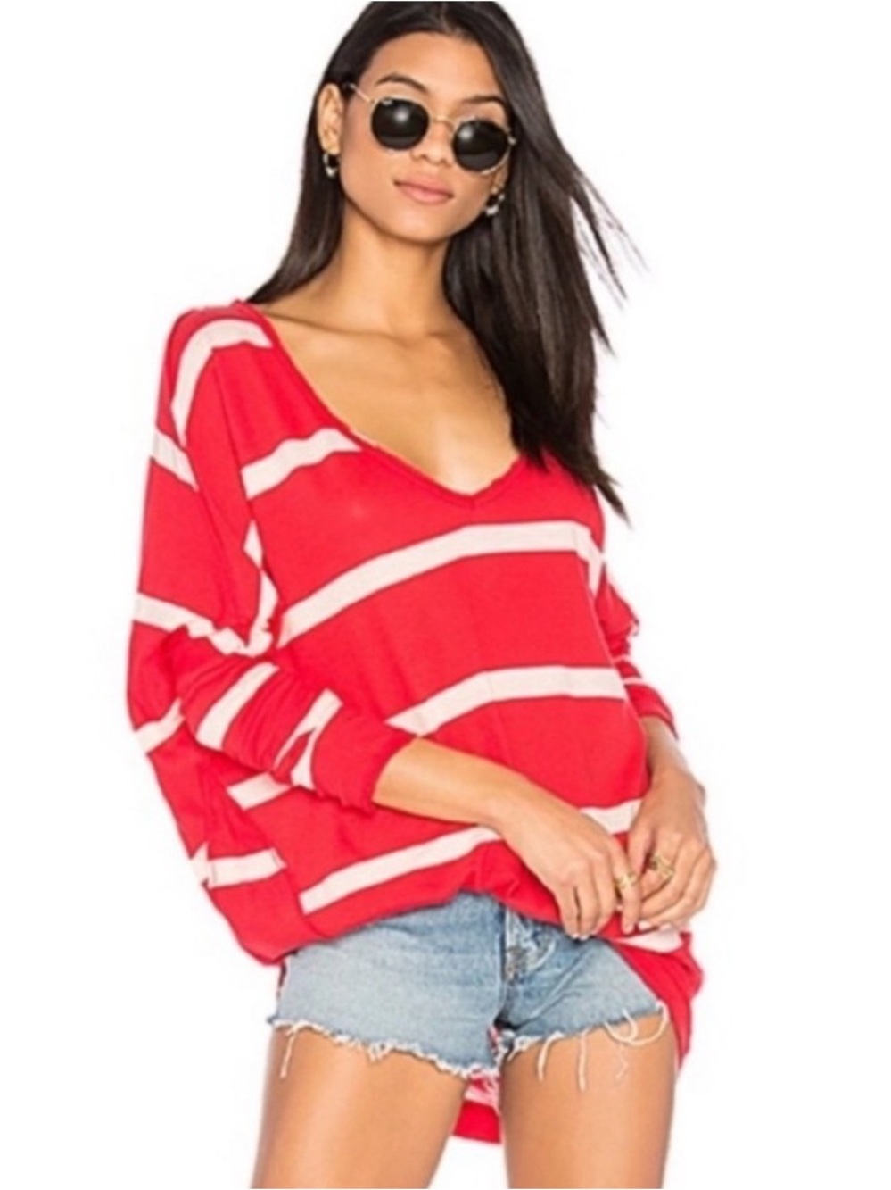We The Free by Free People Upstate Striped Long Sleeve sweater oversized